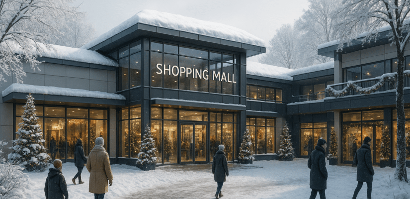 centre commercial en hiver